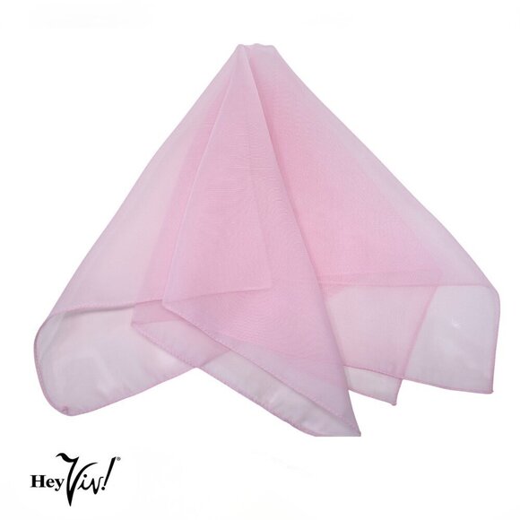 Light Pink Sheer Chiffon Scarf 50s Style for Head Neck  21" Square - Hey Viv - Picture 6 of 7